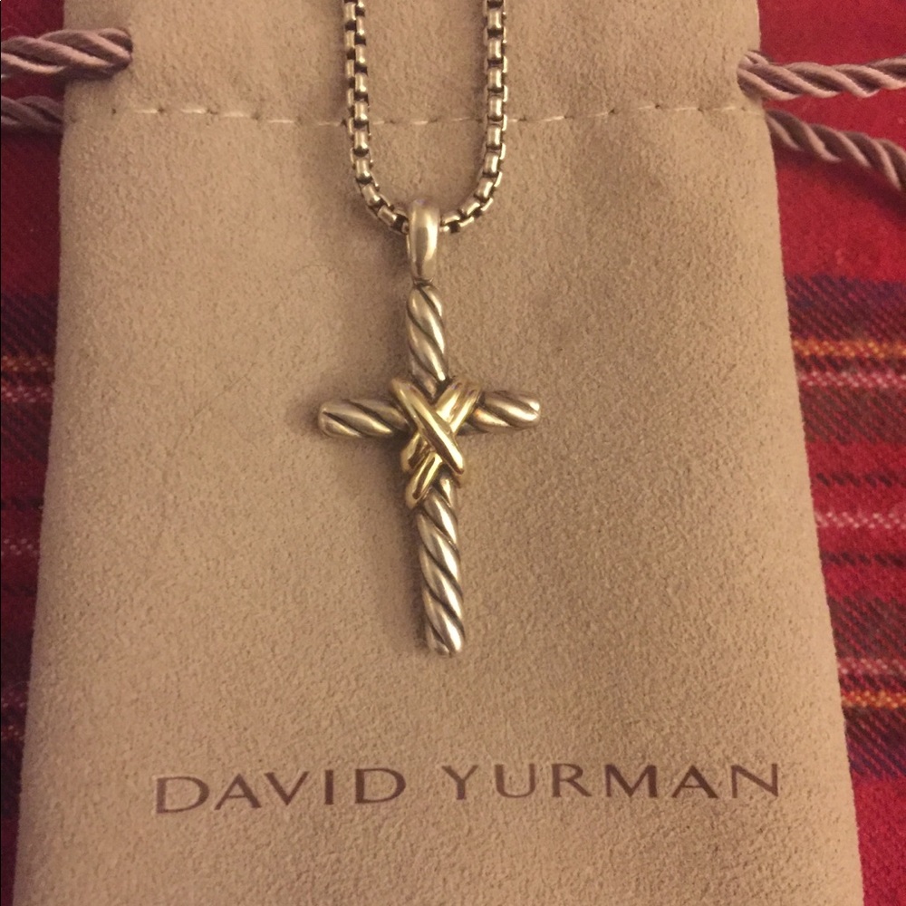 David Yurman mixed cross metals925 and 18k.
